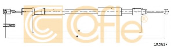 COFLE 10.9837 Cable, parking brake